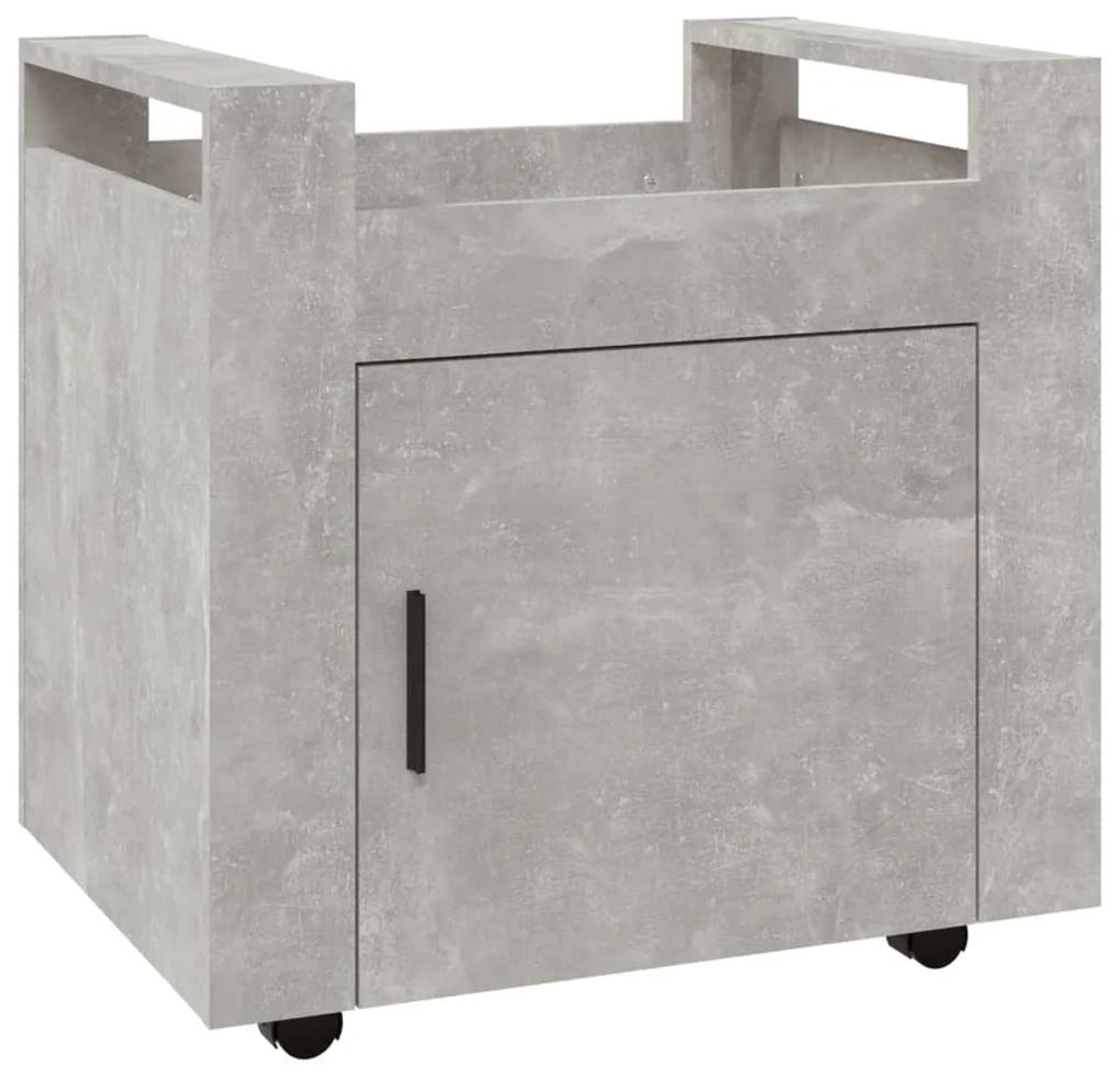 Carrello scrivania grigio cemento 60x45x60 cm legno multistrato