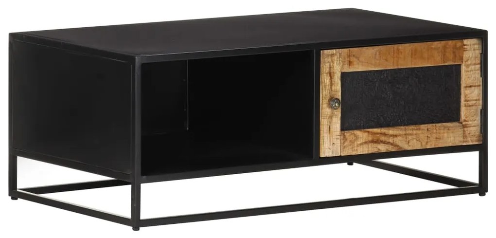 Tavolino Da Salotto 90x50x35 Cm İn Legno Di Mango Grezzo /