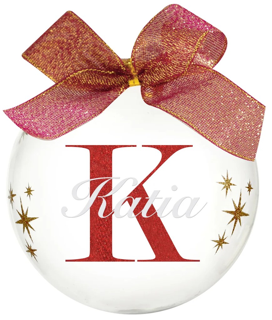 Pallina natale con nome Katia 10cm