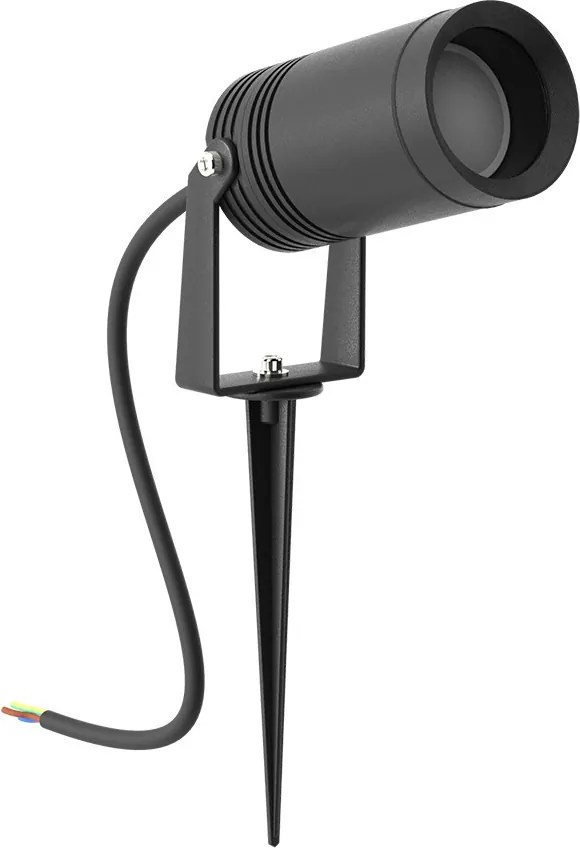 Faretto con Picchetto e Supporto GU10 IP67 in Alluminio e Vetro - Antracite