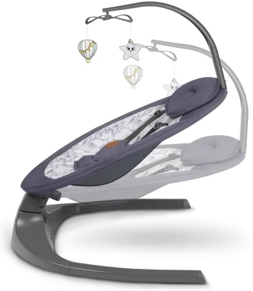 Lionelo - RALF Baby Sdraietta con Melody, 4xAA, Grey/White + Remote Control