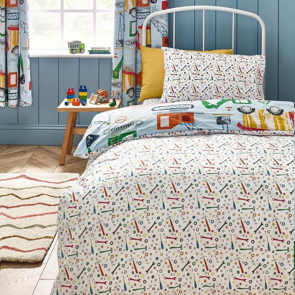 Biancheria da letto per bambini blu per culla 120x150 cm Digger Dreams – Catherine Lansfield