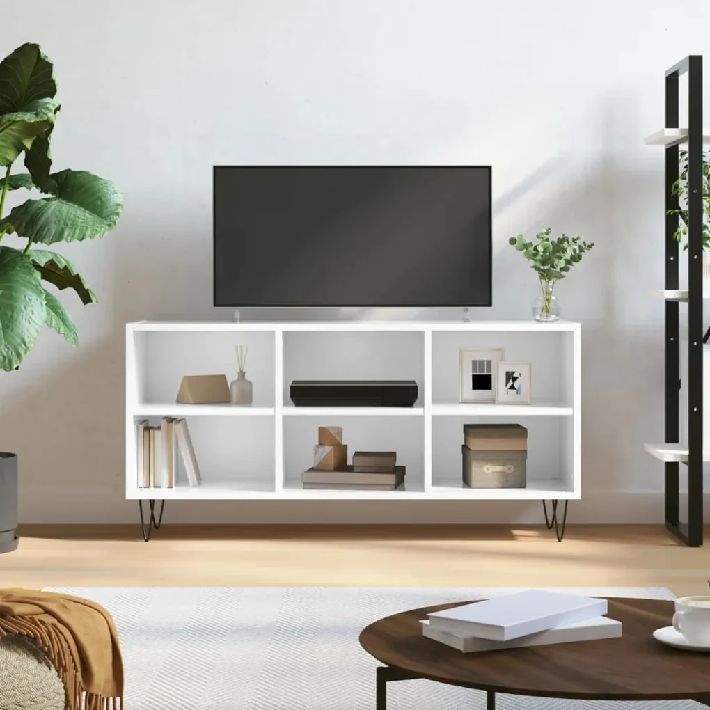 Mobile Porta TV Nero 102x44,5x50 cm in Legno Multistrato