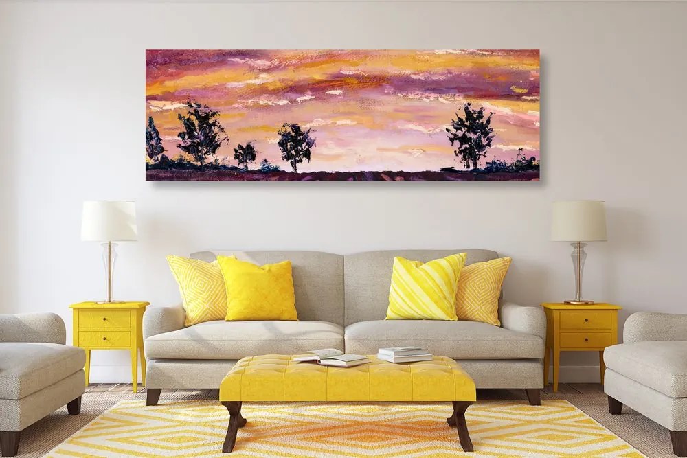 Quadro su tela – Dipinto a olio di un campo di lavanda