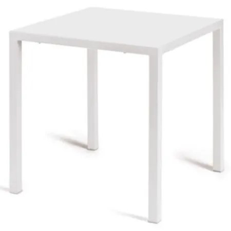 Tavolo TOLONE in metallo bianco 80×80 cm, impilabile