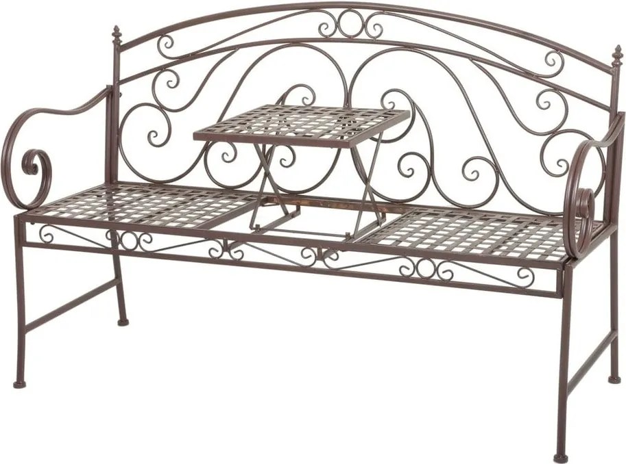 Panca da giardino marrone in metallo Saket – Garden Pleasure