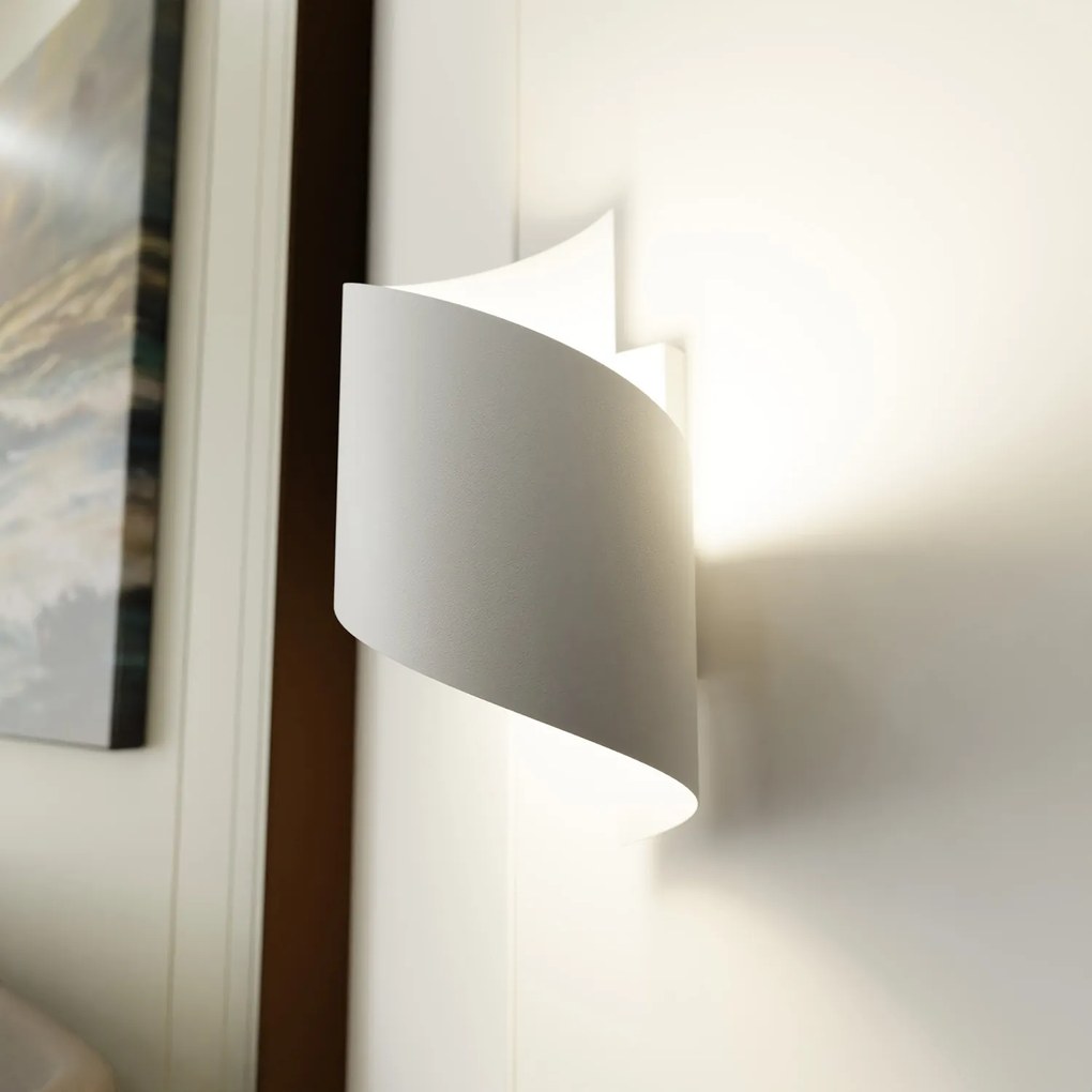 Applique Moderna 1 Luce Ubbe A Fascia In Acciaio Bianco