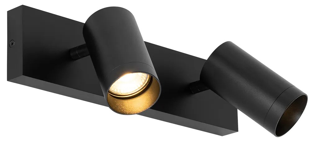 Faretto da soffitto moderno nero orientabile 2 luci - Jeana Luxe