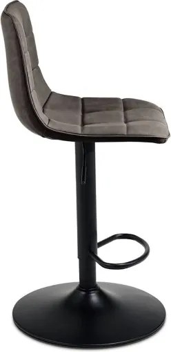 Sgabello girevole in ecopelle Antracite e struttura in metallo Arca 2 pezzi