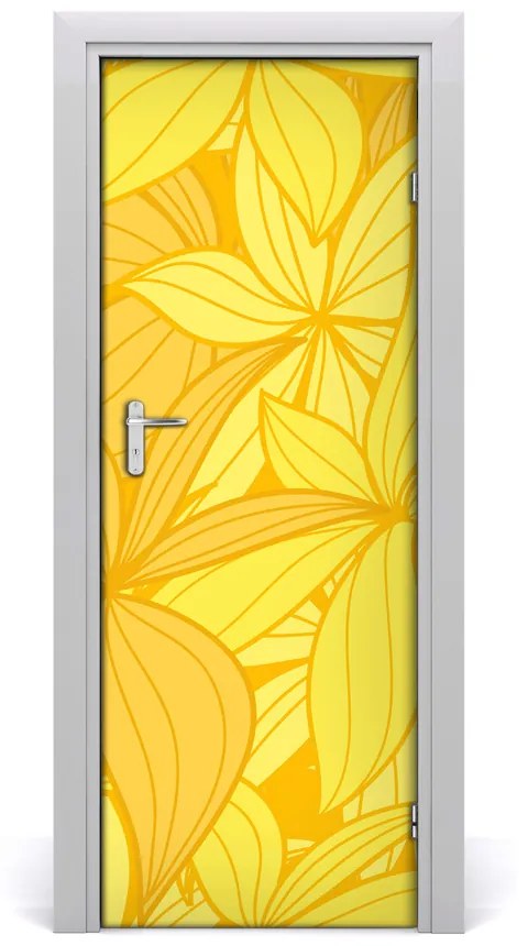 Adesivo per porta Fiori gialli 85x205 cm
