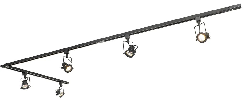 Sistema a binario intelligente nero monofase incl. 5 GU10 Wifi - Suplux