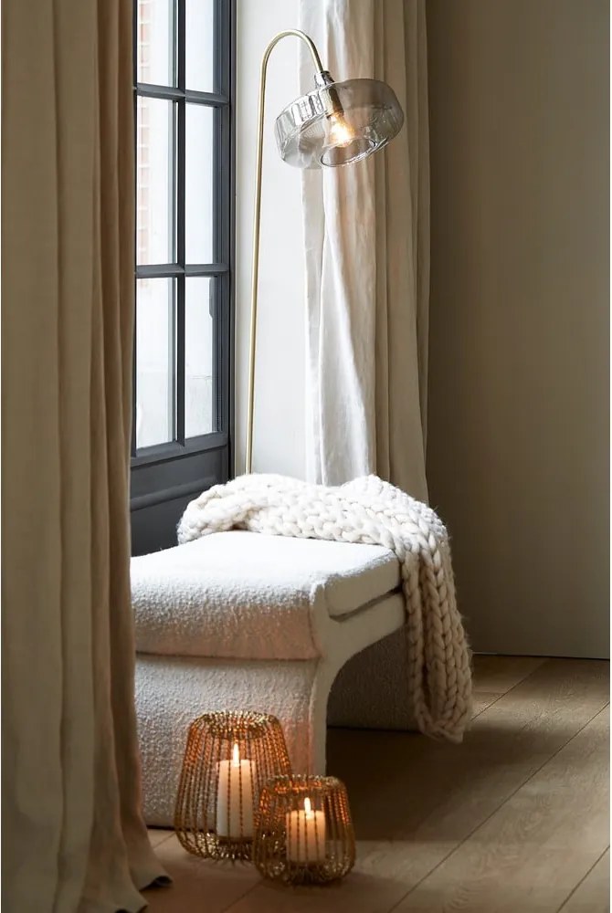 Panchina beige in tessuto bouclé Nafya - Light &amp; Living