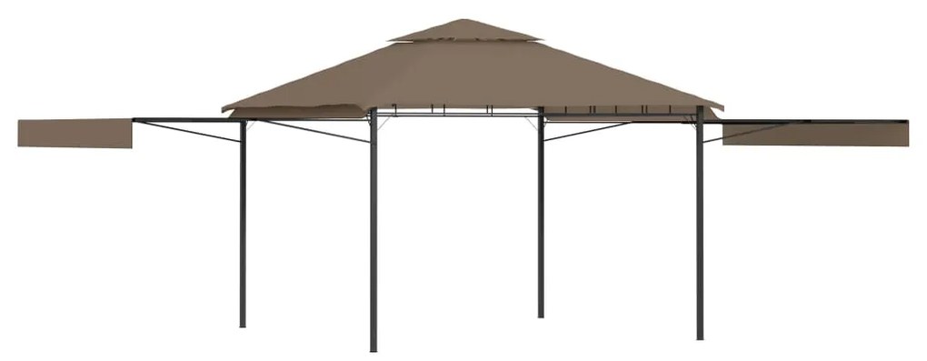 Gazebo Tetto Doppio Estendibile 3x3x2,75m Grigio Talpa 180g/m² /
