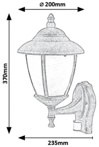 Rabalux 7836 - Applique da esterno con sensore MADRID 1xE27/60W/230V IP43
