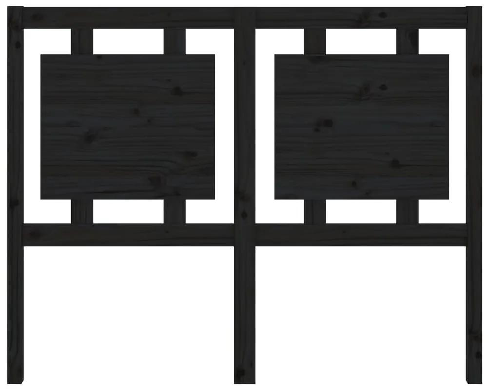 Testiera per letto nera 125,5x4x100cm in legno massello di pino