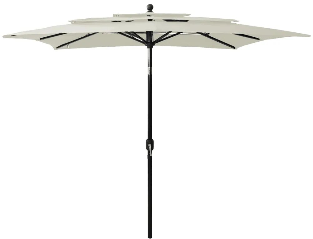 Ombrellone A Sbalzo 3 Livelli Palo Alluminio 2,5x2,5 M Sabbia /