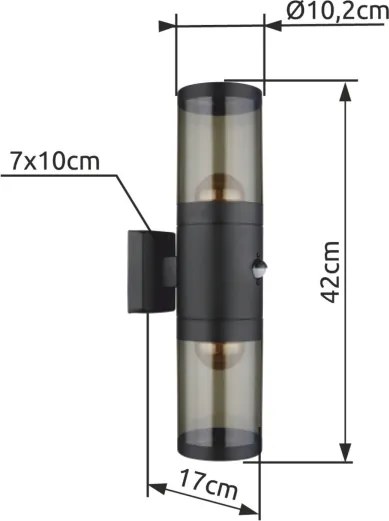 Globo 32014-2BS - Applique da esterno XELOO 2xE27/60W/230V IP44