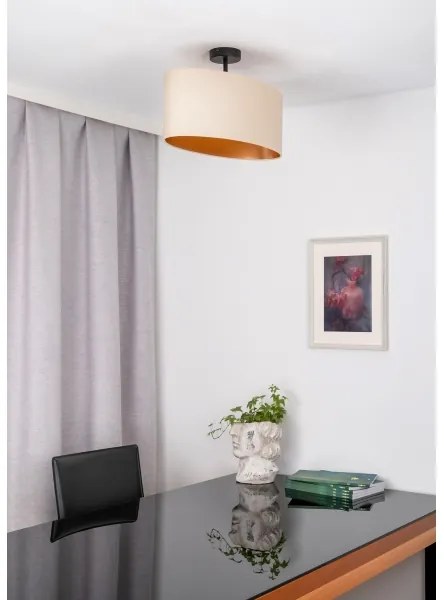 Duolla - Lampadario a plafone OVAL VEGAN 1xE27/15W/230V color crema