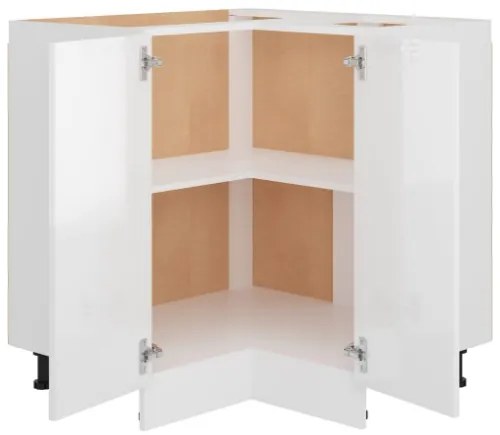 Armadio Angolare Bianco Lucido 75,5x75,5x80,5 cm in Truciolato