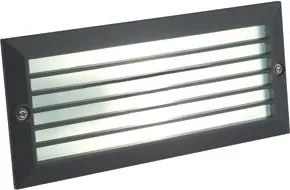 Lampada Segna Passo da Incasso a Parete con Alette Colore Nero da Esterno Linea Walking Sovil...