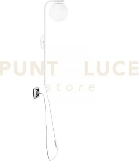 Applique a parete odisseo bianca 1 luce attacco e14 15x15x65,5cm in...