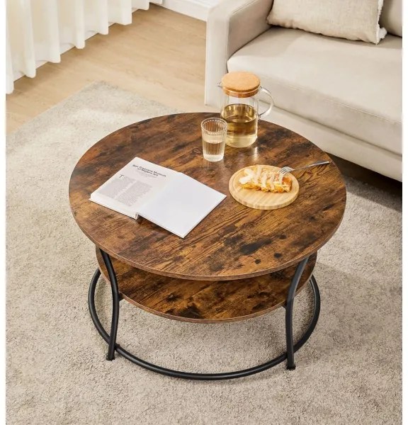 Tavolino da salotto ELDUR marrone/nero