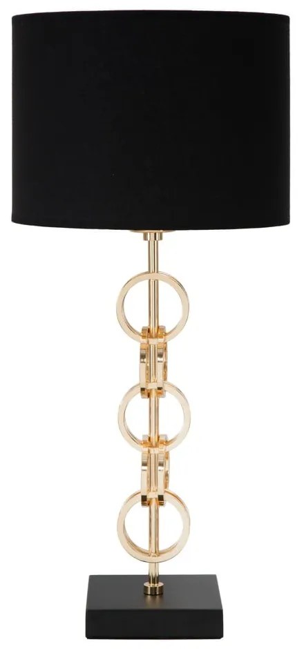 Lampada da tavolo in nero e oro Glam , altezza 54,5 cm Rings - Mauro Ferretti