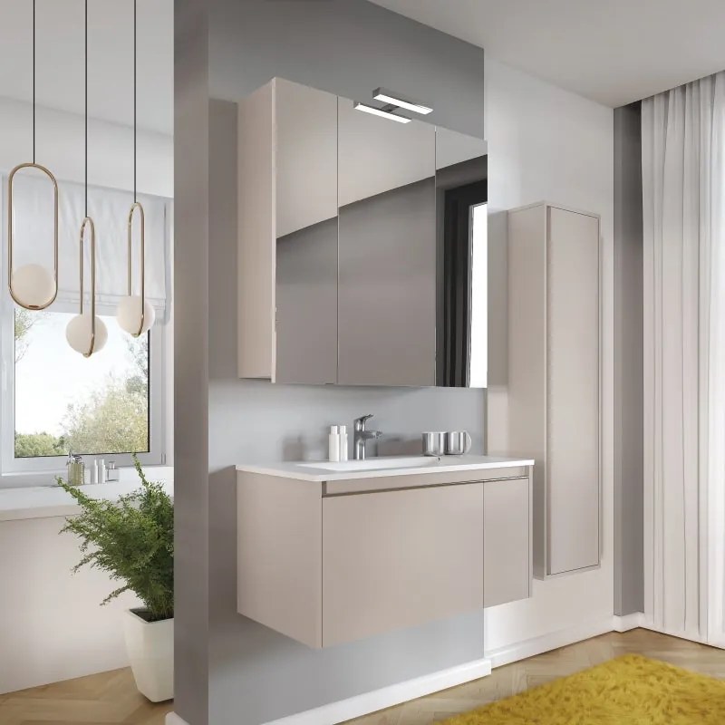 Mobile sottolavabo e lavabo Cielo grigio perla L 80 cm 1 vasca