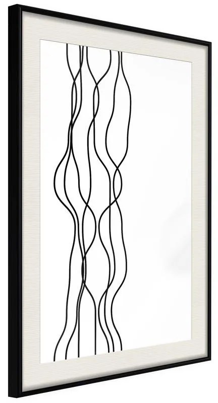 Poster  Wavy Lines  Cornice Quadri Cornice nera con pass-partout, Larghezza x Altezza Home decor 30x45