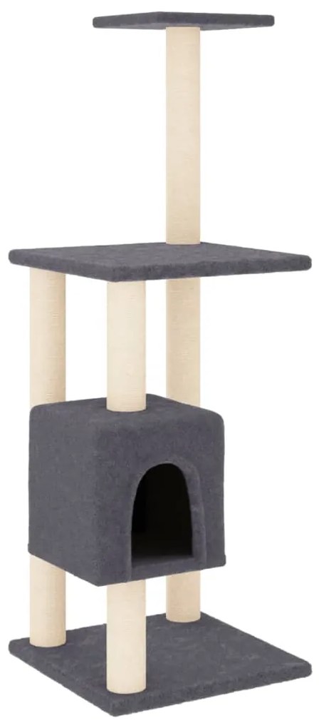 Albero per gatti con tiragraffi in sisal grigio scuro 104 cm