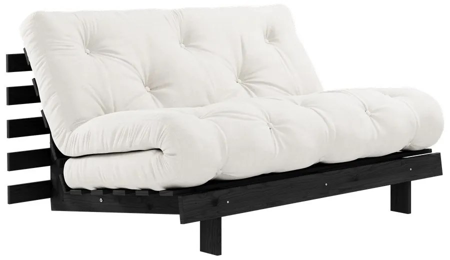 Divano letto color crema 140 cm Roots Black Night - Karup Design