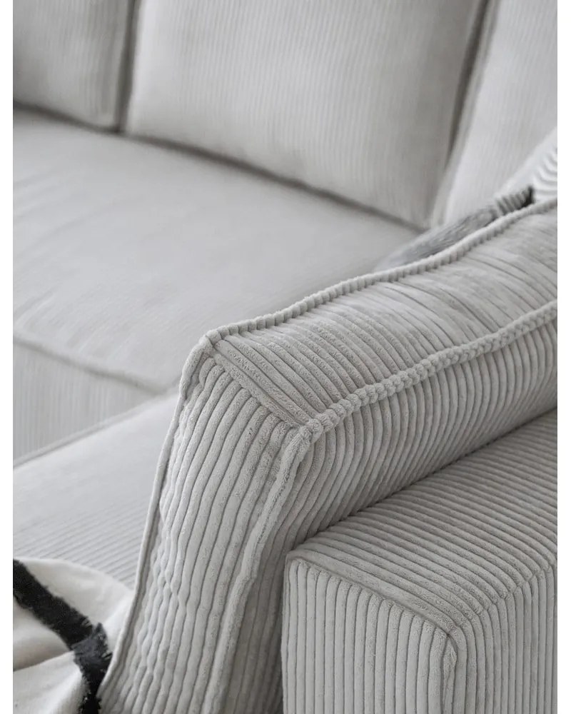 Divano letto angolare in velluto a coste bianco Brave Dave - Miuform