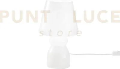 Lumetto gleam interamente in vetro bianco 1 luce attacco e27 17x255cm