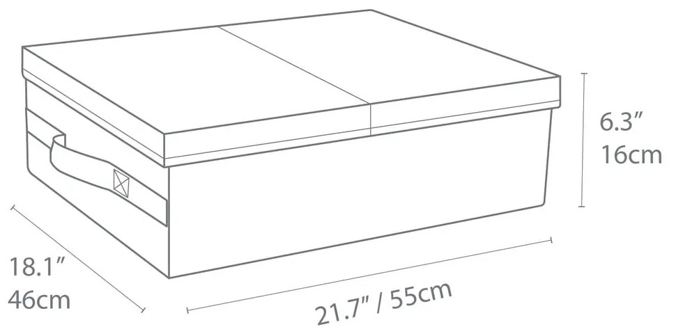 Scatola portaoggetti grigia sotto il letto - Bigso Box of Sweden