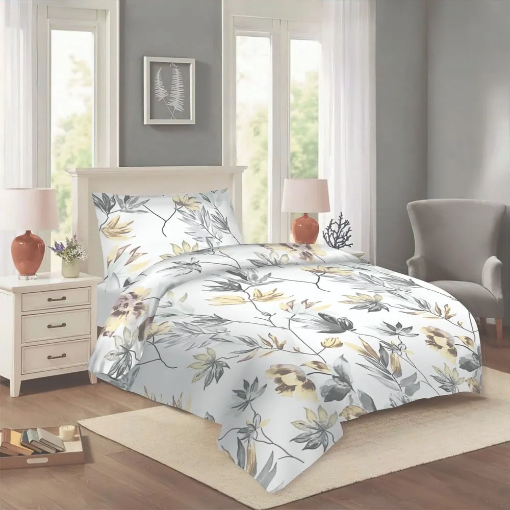 Biancheria da letto bianca in cotone per letto singolo 140x200 cm Darina – Cotton House