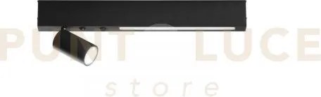 Applique a parete led oriented nera 1 luce attacco gu10 + led 8w 11...