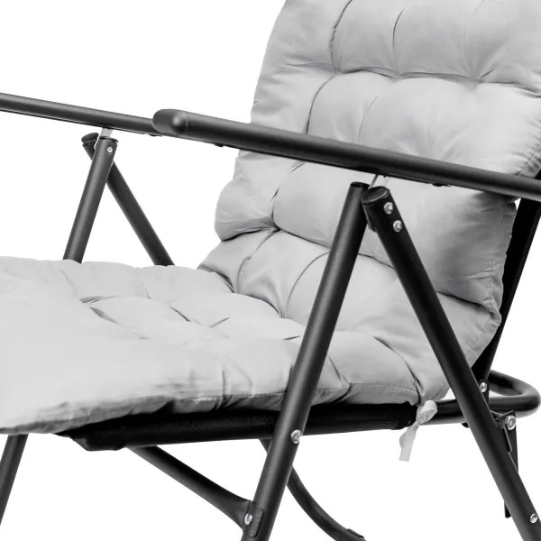 Sediada campeggio pieghevole con materasso nero/grigio