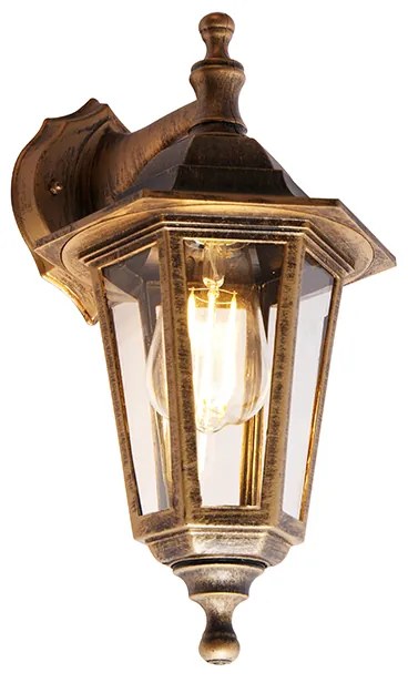 Lampada da parete per esterni in stile antico oro IP44 - New Haven