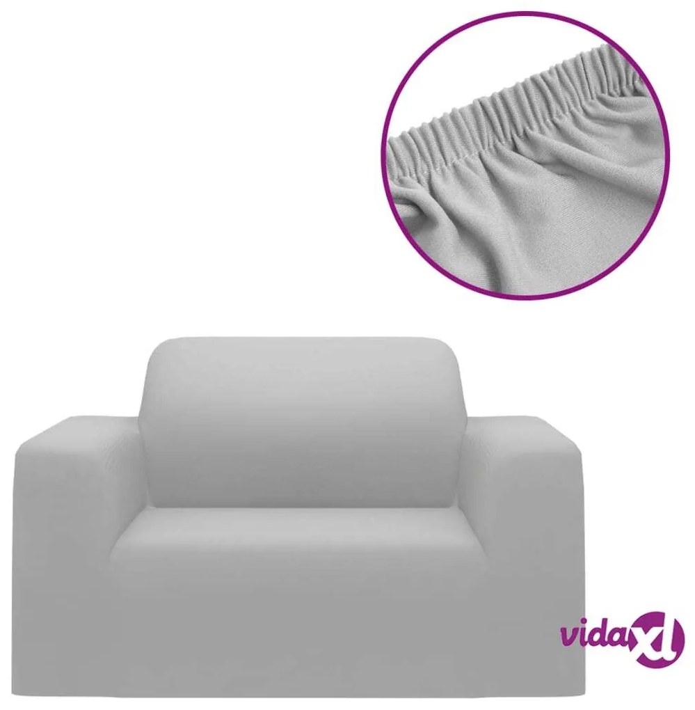 vidaXL Fodera Elasticizzata per Divano in Jersey di Poliestere Grigio