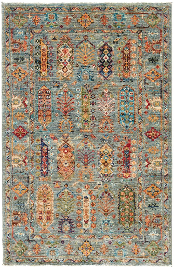 Samarkand Tappeto orientale 120x190 Grigio (Pakistan) Annodato A Mano