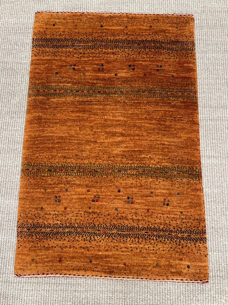 Loribaft Tappeto 90x60 Giallo (Iran) Annodato A Mano