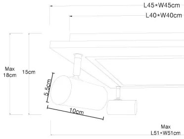 Globo 67306D2 - Faretto LED ULLA 4xGU10/5W + LED/24W/230V