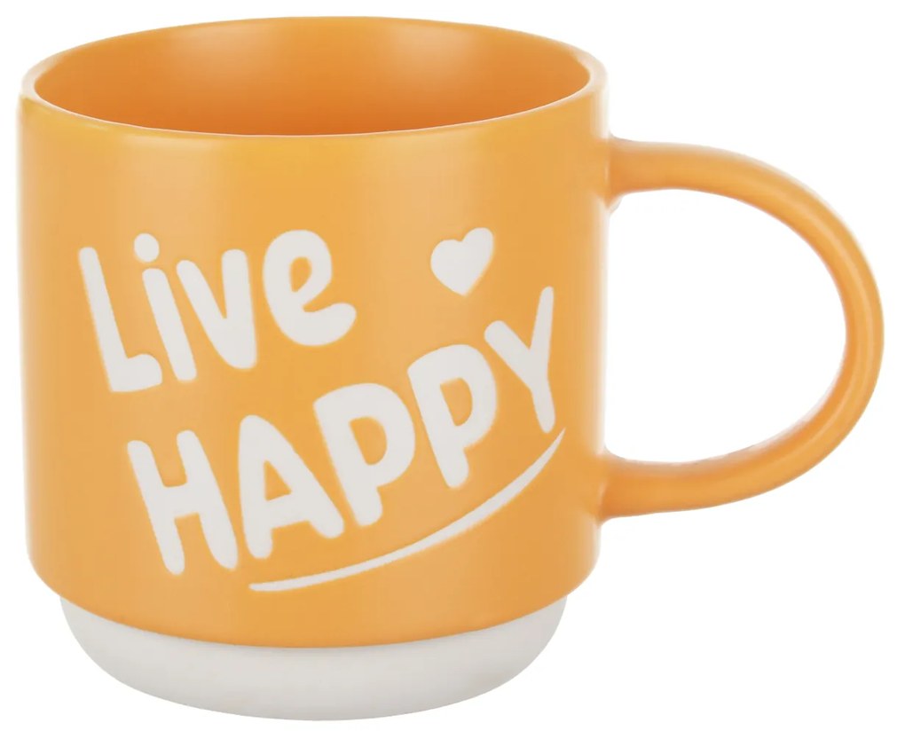 Tazza Live Happy 550 ml porcellana gialla