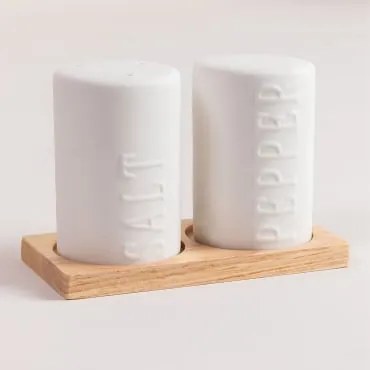 Saliera e portapepe Treska Bianco - Sklum
