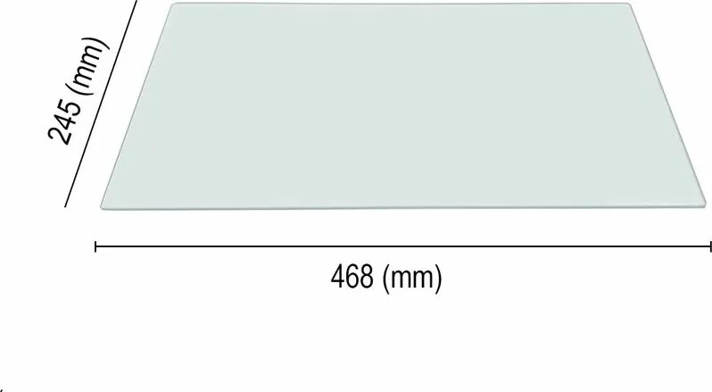 Ripiano in Vetro Crisp per Frigoriferi Hoover Candy Iberna Zerowatt, Dimensione 468x245 (mm) Trasparente, Modelli FRKW024D FRKDA24SIL FRCIC3210SL