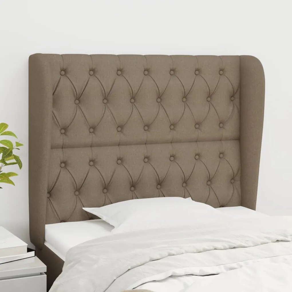 Testiera Ad Orecchio Tortora 93x23x118/128 Cm İn Tessuto /