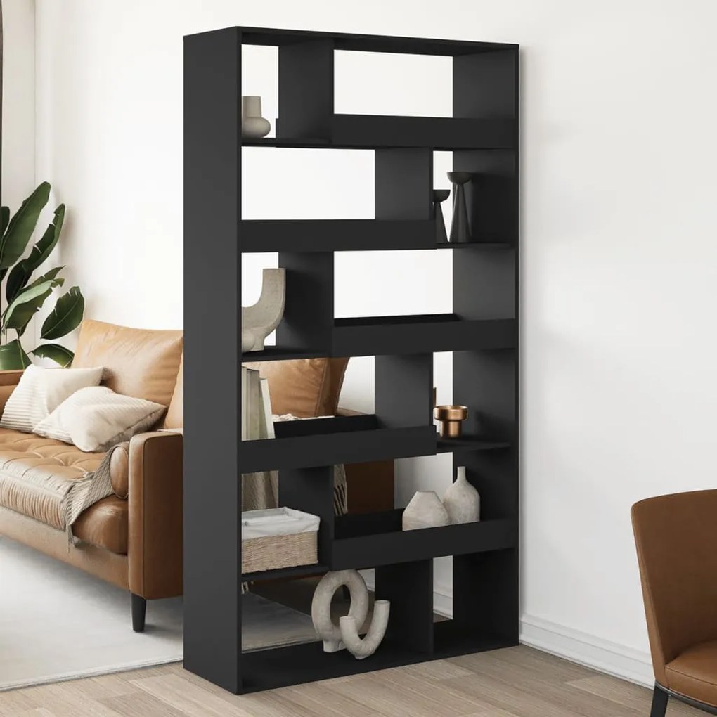 Divisorio Stanza Nero 100x33x187,5 Cm İn Truciolato /