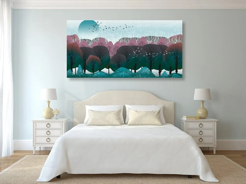 Quadro su tela – Design moderno della giungla