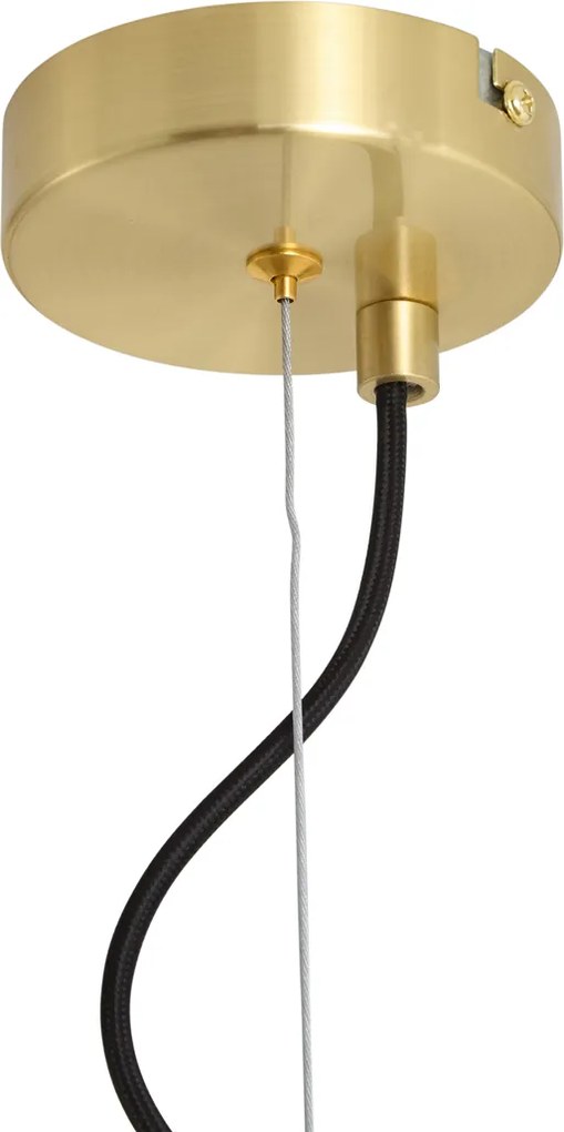 Lampada a sospensione Art Déco in ottone con vetro ambrato 6 luci - Ryan
