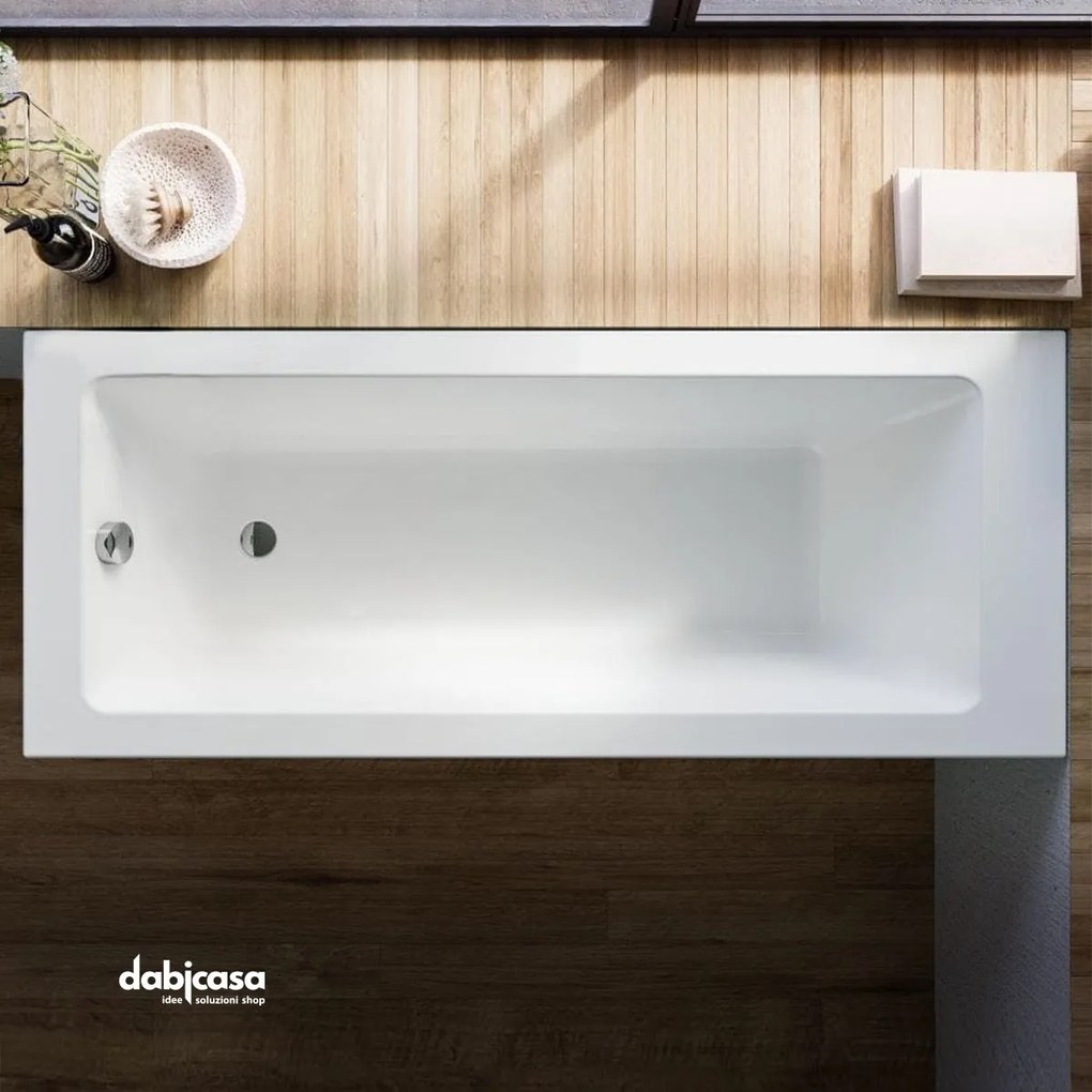 Vasca da incasso Glass "Nubea" in Resina Bianco lucido 70x160